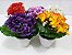 Vaso / Vasinho De Cerâmica Com Flor Artificial Super Natural - Imagem 1