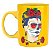 Mini Caneca Cerâmica Frida Kahlo Face Fendo Amarelo 140ml - Imagem 1