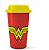 Copo Plastico Wonder Woman Mulher Maravilha Vermelho 500ml - Imagem 1