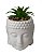 Kit 3 Vasinhos Vaso /cachepot Buda De Cerâmica + Suculenta - Imagem 3