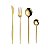 Conjunto De 4 Talheres Em Aço Inox Luxo Dourado Mesa Posta - Imagem 2