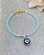 Pulseira de Cristais Azul Claro com Pingente Folheado a Ouro 18k - Imagem 2