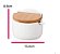 Porta condimento de porcelana com colher e tampa de bambu - Imagem 3