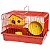 Gaiola Hamster Jel Plast 2 Andares Horizontal Aramado Vermelha - Imagem 1