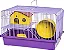 Gaiola Hamster Jel Plast 2 Andares Horizontal Aramado Lilás - Imagem 1