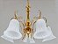 Lustre Ellen Dourado 5 Braços com Cupula de Vidro+Cristais - Cód:1289 Bivolt E27 60x35cm Adn+ D-39072/5FG - Imagem 4