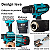 Furadeira Parafusadeira Impacto 3 em 1 21V 6500mAh com 2 Baterias, Kit Completo - Imagem 11