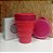 Copo Retrátil Silicone Rosa com Tampa Brilho - Imagem 1