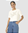 Camiseta Cropped Branca com Estampa Beija Flor - Imagem 3