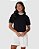 Blusa Ampla Preta com Gola Branca Listrada - Imagem 4