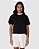 Blusa Ampla Preta com Gola Branca Listrada - Imagem 2