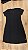 Vestido Canelado Slim Curto Soltinho Preto - Imagem 1