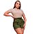 Short Curto Feminino Cintura Alta Com Cinto Laço E Bolsos - Imagem 1