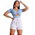 Short Curto Feminino Cintura Alta Com Cinto Laço E Bolsos - Imagem 6