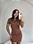 Vestido Curto Colado Feminino Gola Polo Moda Casual Estiloso - Imagem 2
