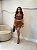 Conjunto Feminino Mini Saia Curta e Cropped com detalhe e Varias Amarrações Cintura Alta Efeito Modelador com Detalhes Drapeados - Imagem 5