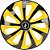 Calota Esportiva Universal Velox Black Yellow Aro 14 - Imagem 1