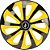 Jogo de Calota Esportiva Universal Velox Black Yellow Aro 14 - Imagem 1
