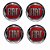 Jogo de Emblemas Para Calotas Fiat Vermelho 48mm - Imagem 2