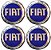 Jogo de Emblemas Adesivos Para Calotas Fiat Azul 48mm - Imagem 1