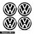 Jogo De Emblemas Adesivos Volkswagen Para Roda e Calota 90mm - Imagem 1