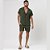 Conjunto Viscolinho Camisa e Bermuda Verde Musgo - Imagem 1