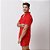 Conjunto Viscolinho Camisa e Bermuda Vermelho - Imagem 3