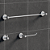 Kit Acessórios de Banheiro Athenas Inox e Metal Prata Alto Brilho Grego - Imagem 2