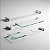 Kit De Acessórios Para Banheiro Quadrado Troia Lavabo Box E Pia 2110TR Grego Metal - Imagem 5