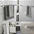 Kit De Acessórios Para Banheiro Quadrado Troia Lavabo Box E Pia 2060TR Grego Metal - Imagem 1