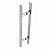 Puxador de Porta Duplo Inox Escovado Perseu para Porta, Vidro, Correr, Pivotante Grego Metal - Imagem 2