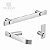 Kit De Acessórios Para Banheiro Patmos Aço Inox Prata Escovado Pia, Box e Lavabo Grego Metal - Imagem 2