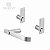 Kit De Acessórios Para Banheiro Patmos Aço Inox Prata Escovado Pia, Box, Lavabo Grego Metal - Imagem 2