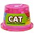 Comedouro Alto Antiformiga 250 ml Glitter Gatos - Rosa 250 ml - Imagem 1