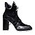 Carrano - Bota Combat Metal Details Salto Alto Bloco Tratorado Em Couro Preto - Imagem 1