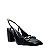 Carrano - Scarpin Slingback Loafer Bridão Couro Preto - Imagem 2