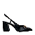 Carrano - Scarpin Slingback Loafer Bridão Couro Preto - Imagem 1