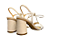 Cecconello - Sandalia Salto Bloco Craquele Spark Couro Off White - Imagem 3