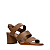 Carrano - Sandalia Triple Salto Bloco Couro Marrom Honey - Imagem 2