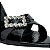 Carrano - Open Mule Shine Buckle Salto Salto Fino Couro Verniz Preto - Imagem 4