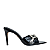 Carrano - Open Mule Shine Buckle Salto Salto Fino Couro Verniz Preto - Imagem 1