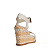 Carrano - Sandalia Anabela Texture Palha e Couro Off White - Imagem 3