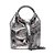 Carrano - Bolsa Lizzie Bucket Glam Pequena Couro Spechio Metalizado Pewter - Imagem 1
