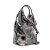 Carrano - Bolsa Lizzie Bucket Glam Pequena Couro Spechio Metalizado Pewter - Imagem 2