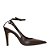 Carrano - Scarpin Slingback Strips Salto Fino Couro Marrom Dark Brown - Imagem 1