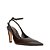 Carrano - Scarpin Slingback Strips Salto Fino Couro Marrom Dark Brown - Imagem 2