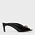 Carrano - Open Mule Gold Drop Salto Fino Couro Preto - Imagem 1