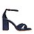 Carrano - Sandália Tiras Cruzadas Salto Bloco Couro Suede Azul Navy - Imagem 1