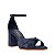 Carrano - Sandália Tiras Cruzadas Salto Bloco Couro Suede Azul Navy - Imagem 2