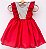 Vestido infantil vermelho com paetê - Modelo babados - Imagem 1